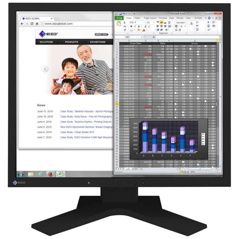 EIZO S1934H, 48,3 cm 19", 1280 x 1024 pixels, SXGA, LED, 14 ms, Noir