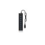 ICY BOX IB-HUB1700-C3, USB 3.2 Gen 1 3.1 Gen 1 Type-C, USB 3.2 Gen 1 3.1 Gen 1 Type-A, 5000 Mbits, Noir, Aluminium, 0,4 m