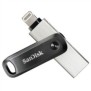SanDisk 00183588, 128 Go, USB Type-A Lightning, 3.2 Gen 1 3.1 Gen 1, Pivotant, Protection par mot de passe, Noir, Argent