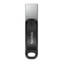 SanDisk 00183588, 128 Go, USB Type-A Lightning, 3.2 Gen 1 3.1 Gen 1, Pivotant, Protection par mot de passe, Noir, Argent