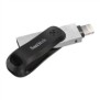 SanDisk 00183588, 128 Go, USB Type-A Lightning, 3.2 Gen 1 3.1 Gen 1, Pivotant, Protection par mot de passe, Noir, Argent