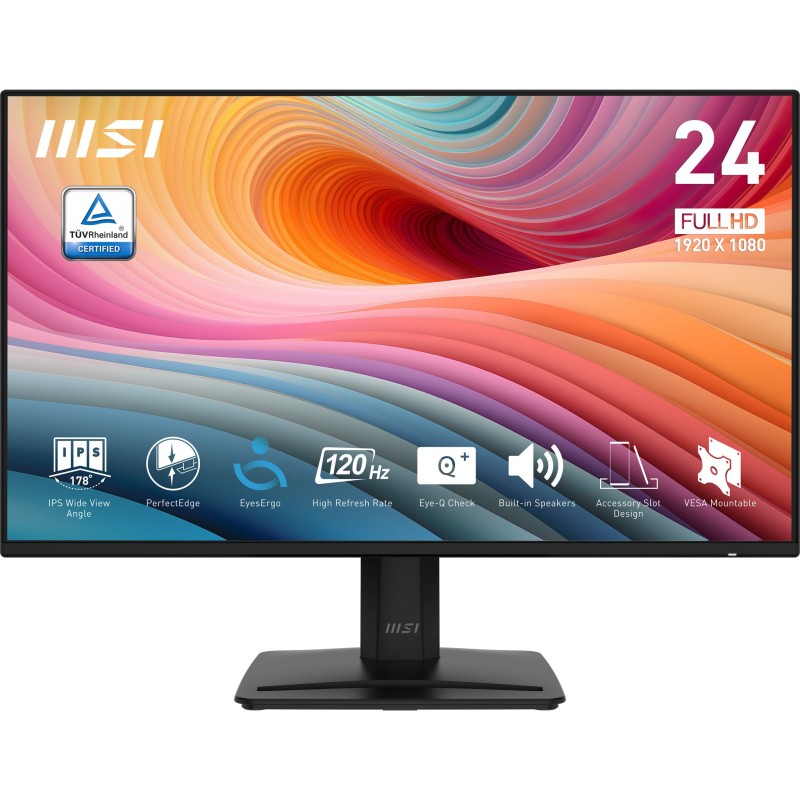 MSI PRO MP242A E2, 60,5 cm 23.8", 1920 x 1080 pixels, Full HD, 4 ms, Noir