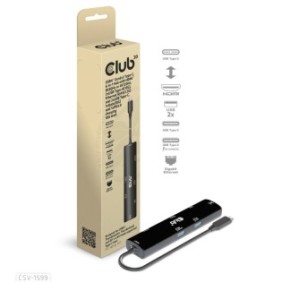 Club 3D CSV-1599, USB 3.2 Gen 1 3.1 Gen 1 Type-C, 100 W, 1.42.3, 10,100,1000 Mbits, Noir, 120 Hz