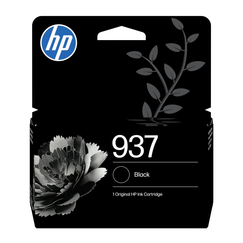 HP 937 Cartouche Encre Authentique Noir, Rendement standard, Noir, 1 pièce, 1250 pages, Paquet unique