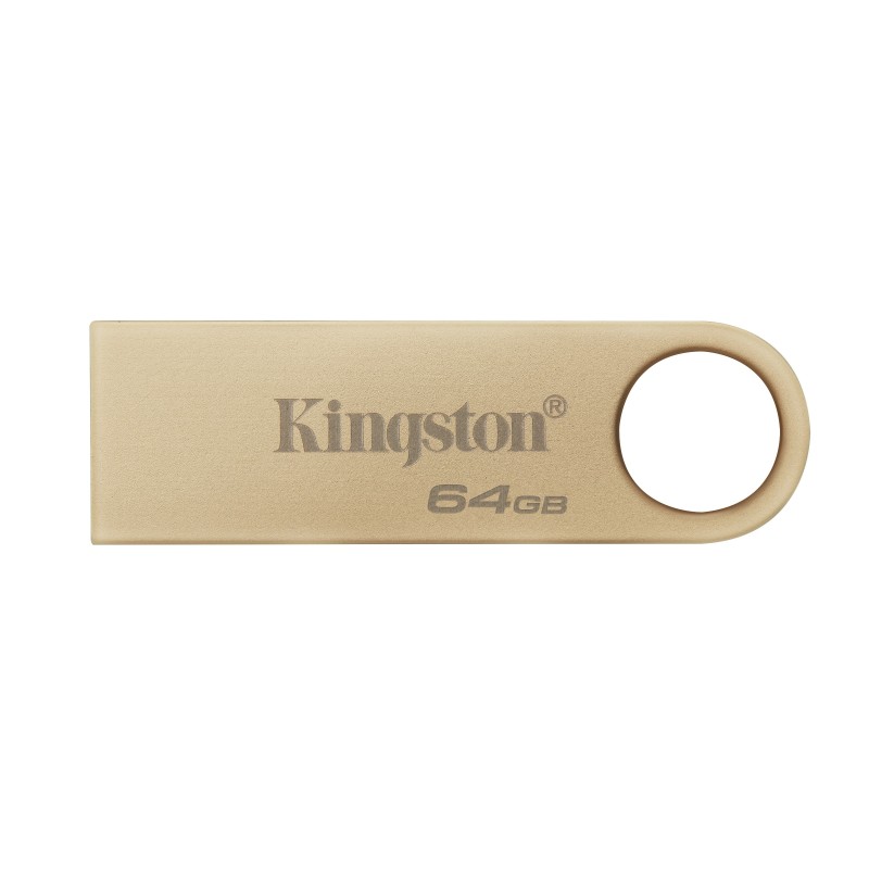 Kingston DataTraveler 64Go 220Mos Clé USB 3.2 Gen 1 Métal SE9 G3, 64 Go, USB Type-A, 3.2 Gen 1 3.1 Gen 1, 220 Mos, Sans capuchon, Or