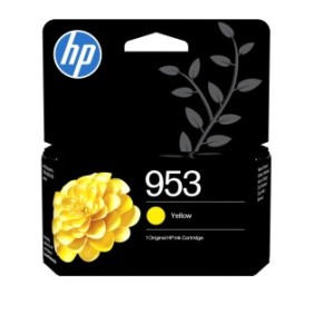 HP 953 Cartouche d’encre jaune authentique, Standard, Jaune, Encre à pigments, 9 ml, 1 pièce, Paquet unique