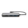 DIGITUS Station d'accueil USB-C, 8 ports, Avec fil, USB 3.2 Gen 2 3.1 Gen 2 Type-C, 100 W, 1.42.2, 10,100,1000 Mbits, Noir, Gris