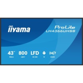 Iiyama LH4366UHSB-B1AG, Écran plat de signalisation numérique, 109,2 cm 43", LCD, 3840 x 2160 pixels, Wifi, 247