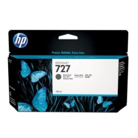HP 727 cartouche d'encre DesignJet noire mate, 130 ml, Gammes d'imprimantes HP DesignJet T920, gamme d'imprimantes HP DesignJet T1500, gamme..., A jet d'encre thermique, Noir, B3P22A, Professionnel, Singapour, Malaisie
