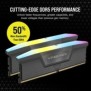 Corsair Vengeance RGB CMH16GX5M2B5200Z40, 16 Go, 2 x 8 Go, DDR5, 5200 MHz, 288-pin DIMM, Gris
