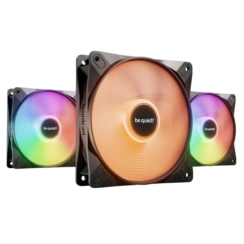Be Quiet! Light Wings LX 120 mm PWM | Ventilateur PC ARGB, Pack de 3, Ventilateur, 12 cm, 1600 trmin, 87,5 m³h, Noir