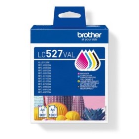 Brother LC527VAL Cartouche d'encre d'origine, pack économique, Noir, Cyan, Magenta, Jaune, Encre à pigments, Encre à pigments, 4 pièce, 1300 pages, Value pack