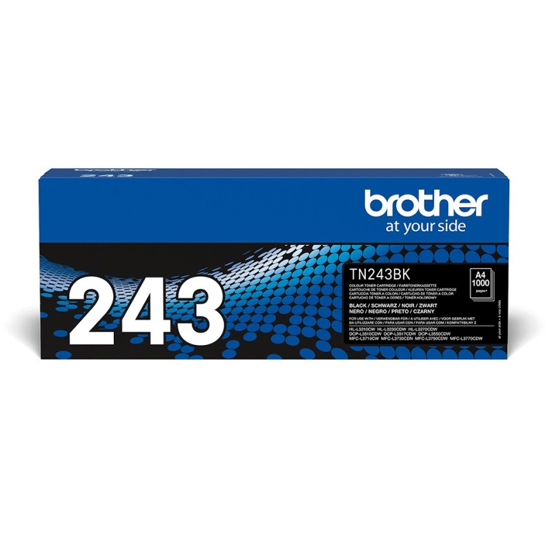 Brother TN-243BK - Cartouche de toner originale – Noir, 1000 pages, Noir, 1 pièce
