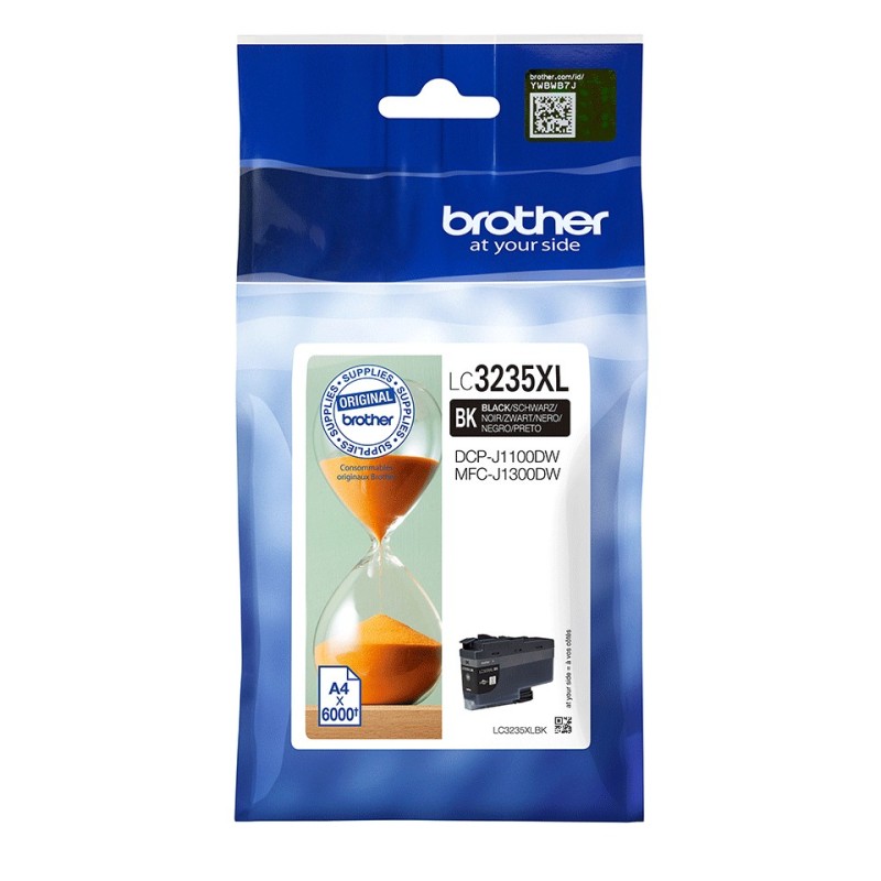 Brother LC3235XLBK - Cartouche d'encre originale – Noir, Rendement élevé , Noir, Encre à pigments, 1 pièce, 6000 pages, Paquet unique