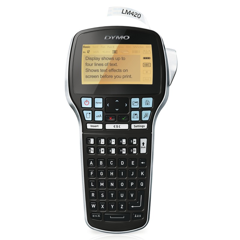 Dymo LabelManager Label Manager 420P™ ABC, ABC, D1, Transfert thermique, 180 x 180 DPI, 12 mmsec, Lithium-Ion Li-Ion