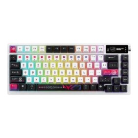 ASUS ROG Azoth X, 75%, Avec fil &sans fil, USB + RF Wireless + Bluetooth, Clavier mécanique, LED RGB, Noir, Blanc