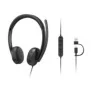Lenovo VoIP Headset 5000, Avec fil, BureauCentre d'appels, 20 - 20000 Hz, 144 g, Casque, Noir