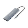 Conceptronic DONN06G, Avec fil, USB 3.2 Gen 1 3.1 Gen 1 Type-C, 100 W, 10,100,1000 Mbits, Gris, MicroSD , MicroSDHC, MicroSDXC, SD, SDHC, SDXC
