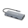 Conceptronic DONN06G, Avec fil, USB 3.2 Gen 1 3.1 Gen 1 Type-C, 100 W, 10,100,1000 Mbits, Gris, MicroSD , MicroSDHC, MicroSDXC, SD, SDHC, SDXC
