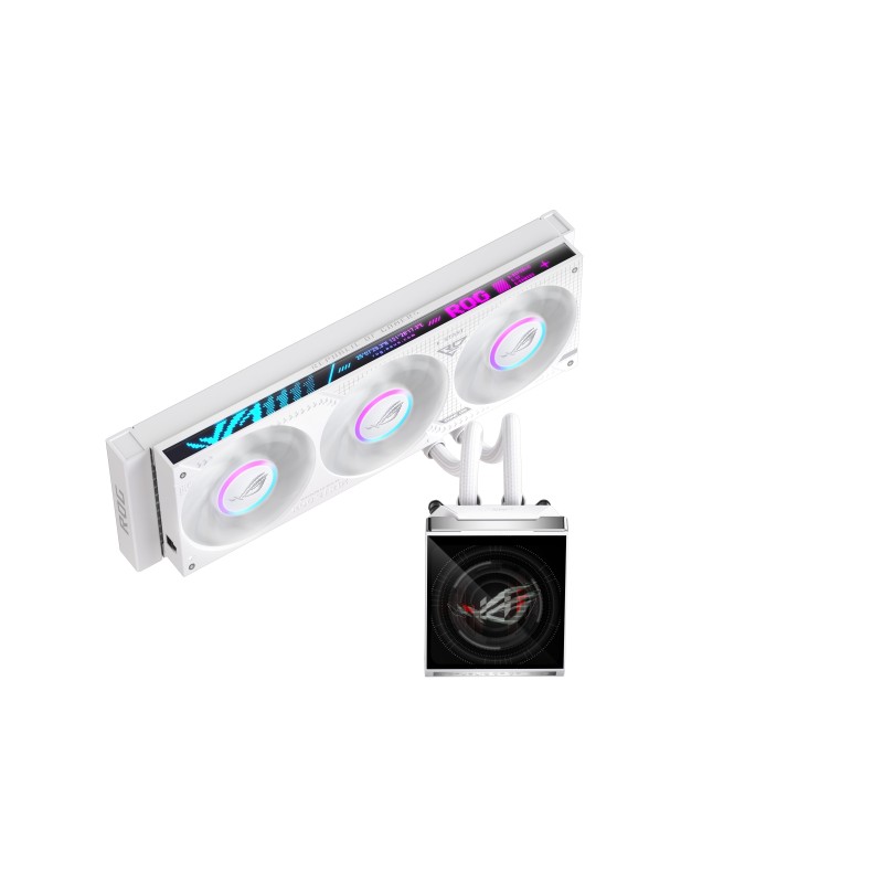 ASUS ROG STRIX SLC IV 360 ARGB LCD WHT, Refroidisseur de liquide tout-en-un, 12 cm, Blanc