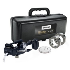 Dymo RHINO M1011 Étiquetage industriel avec étiquettes en aluminium et en acier inoxydable | mallette de transport durable | idéal pour le bricolage et la construction, Thermique directe, Noir