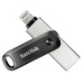 SanDisk iXpand, 64 Go, USB Type-A Lightning, 3.2 Gen 2 3.1 Gen 2, Pivotant, Noir, Argent