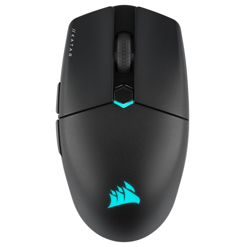 Corsair KATAR ELITE Wireless, Droitier, Optique, RF Wireless + Bluetooth + USB Type-A, 26000 DPI, Noir