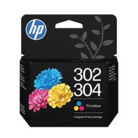 HP 302304 Cartouche d’encre trois couleurs authentique, Rendement standard, Cyan, Magenta, Jaune, 1 pièce, 100 pages, Paquet unique
