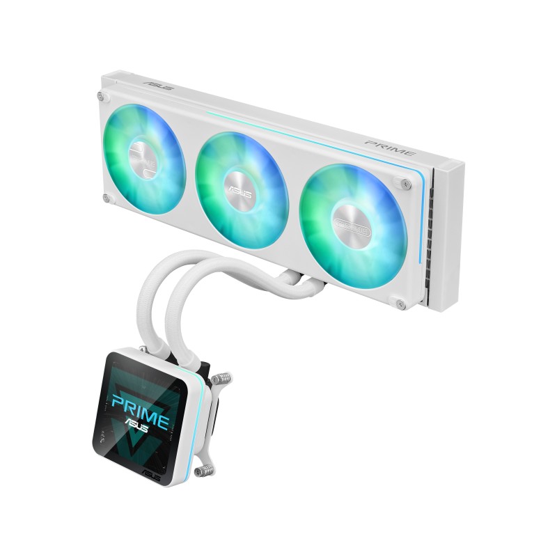 ASUS PRIME SLC II 360 ARGB LCD WHT, Refroidisseur de liquide tout-en-un, 12 cm, Blanc