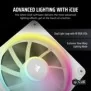 Corsair iCUE LINK LX120 RGB, Ventilateur, 12 cm, 400 trmin, 2400 trmin, Blanc