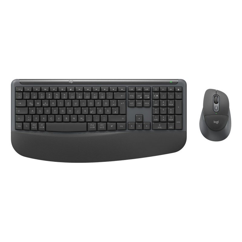 Logitech Signature Comfort Plus Combo MK880 for Business, Sans fil, USB + Bluetooth, Plunger key switch, QWERTZ, Graphite, Souris incluse