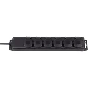 Brennenstuhl BN-1159970, 2 m, IP44, Noir, Néoprène, Caoutchouc, 6 sortie CA, Noir