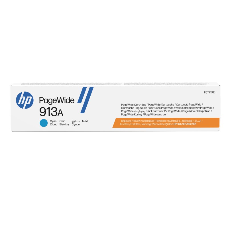 HP 913A Cartouche d’encre cyan PageWide authentique, Standard, Cyan, Encre à pigments, 37 ml, 1 pièce, 3000 pages