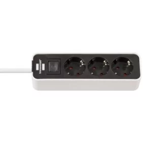 Brennenstuhl 1153230020, 1,5 m, Intérieure, Noir, Blanc, 3 sortie CA, 200 mm, Blanc