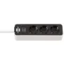 Brennenstuhl 1153230020, 1,5 m, Intérieure, Noir, Blanc, 3 sortie CA, 200 mm, Blanc