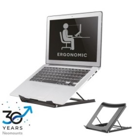 Neomounts NSLS075BLACK Support pour ordinateur portable 10-16" - pliable - compact - universel, Supports de Laptop, Noir, Acier, 25,4 cm 10", 40,6 cm 16", 5 kg