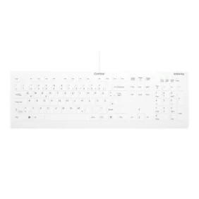 Cherry Contour Design Active Key AK-C8112, Taille réelle 100 %, Avec fil, USB, Commutateur de touche « ciseaux », QWERTZ, Blanc