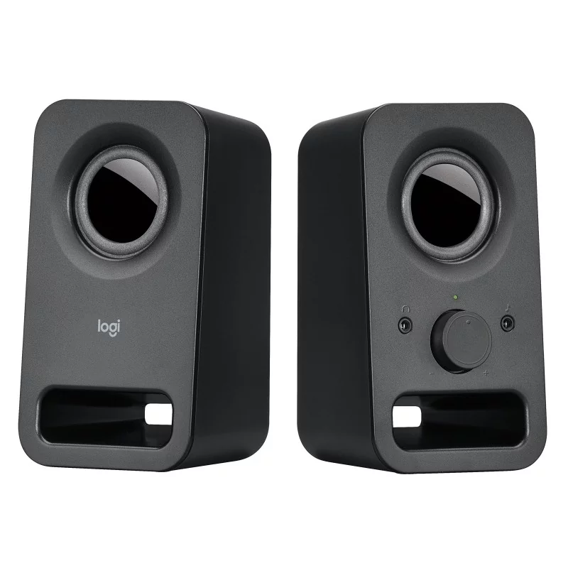 Logitech Haut-parleurs stéréo Z150 Son stéréo clair, 2.0 canaux, Avec fil, 3 W, Noir