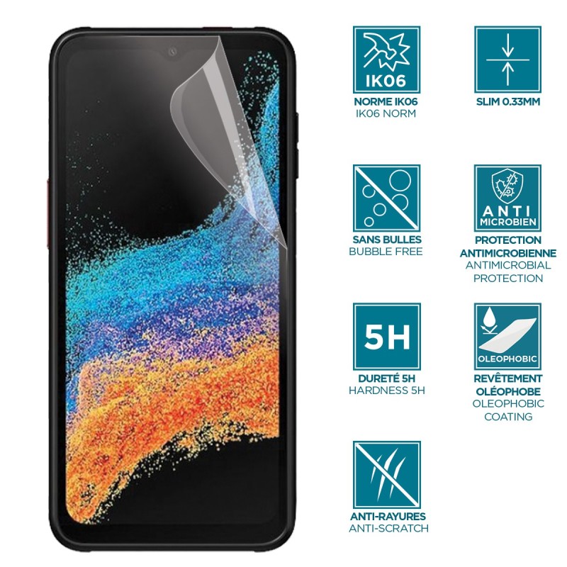 Mobilis 036271, Samsung, Galaxy Xcover 7 and 6 Pro, Anti-bactérien, Résistant à la poussière, Résistant aux rayures, Incassable, Résistant aux chocs, Transparent, 1 pièce