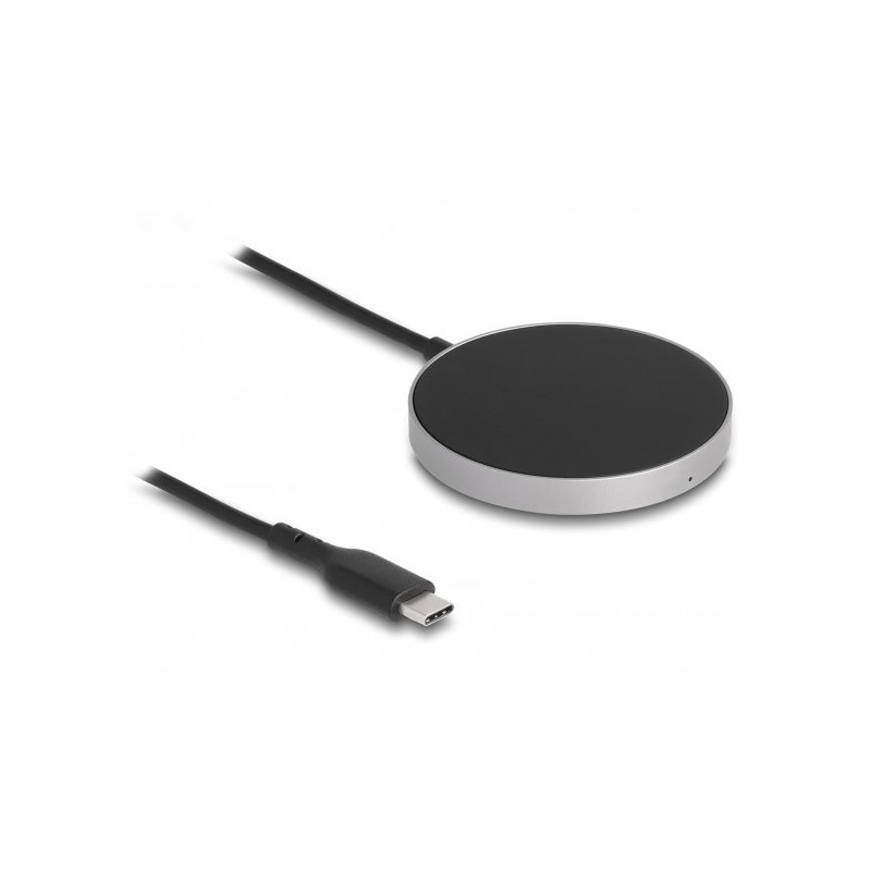 Delock Chargeur sans fil avec 5 W 7,5 W 10 W 15 W - Plateau de chargement inductif, Intérieure, USB, Recharge sans fil, 1,5 m, Noir