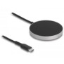 Delock Chargeur sans fil avec 5 W 7,5 W 10 W 15 W - Plateau de chargement inductif, Intérieure, USB, Recharge sans fil, 1,5 m, Noir