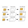 LogiLink AA0047, Adaptateur carte sim, Micro-SIM, Nano-SIM, SIM taille normale, Micro-SIM, 3 pièce, Blanc, 73 mm