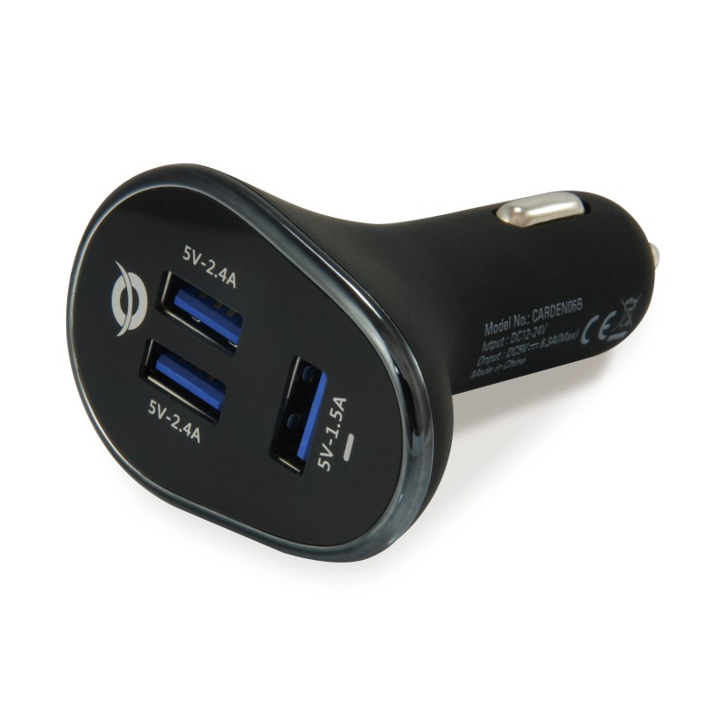 Conceptronic CARDEN06B, Auto, Allume-cigare, 5 V, Noir