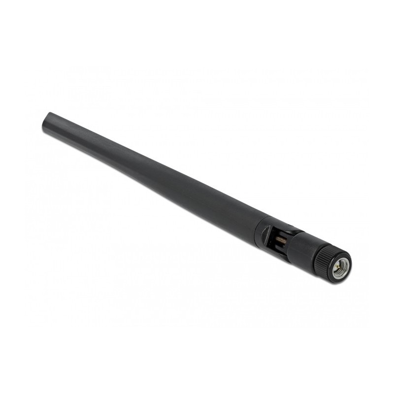 Delock Antenne 5G 3,4 - 3,8 GHz SMA mâle 5 dBi, 20 cm, omnidirectionnelle, matériau flexible, noire, 5 dBi, 3.4 - 3.8 GHz, 50 Ohm, Antenne omni-directionnelle, SMA