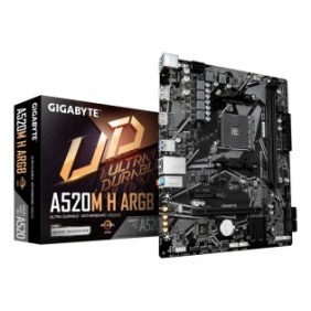 Gigabyte A520M H ARGB Carte Mère – Compatible avec processeurs AMD Ryzen Série 5000
