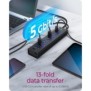 ICY BOX IB-AC6113, USB 3.2 Gen 1 3.1 Gen 1 Type-B, USB 3.2 Gen 1 3.1 Gen 1 Type-A, 5000 Mbits, Noir, Aluminium, Chine