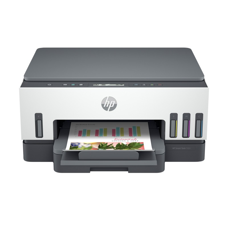 HP Smart Tank 7005 Sans fil All-in-One Couleur Imprimante, Impression recto-verso copieur, scanner, A jet d'encre thermique, Impression couleur, 4800 x 1200 DPI, A4, Impression directe, Blanc, Gris