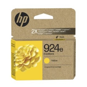 HP 924e Cartouche d’encre authentique Jaune EvoMore, Rendement élevé , Jaune, 1 pièce, 800 pages, Paquet unique