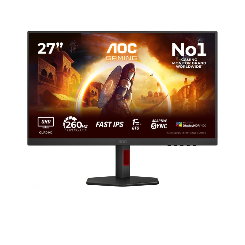 AOC G4 Q27G4ZR, 68,6 cm 27", 2560 x 1440 pixels, Quad HD, LED, 1 ms, Noir, Rouge