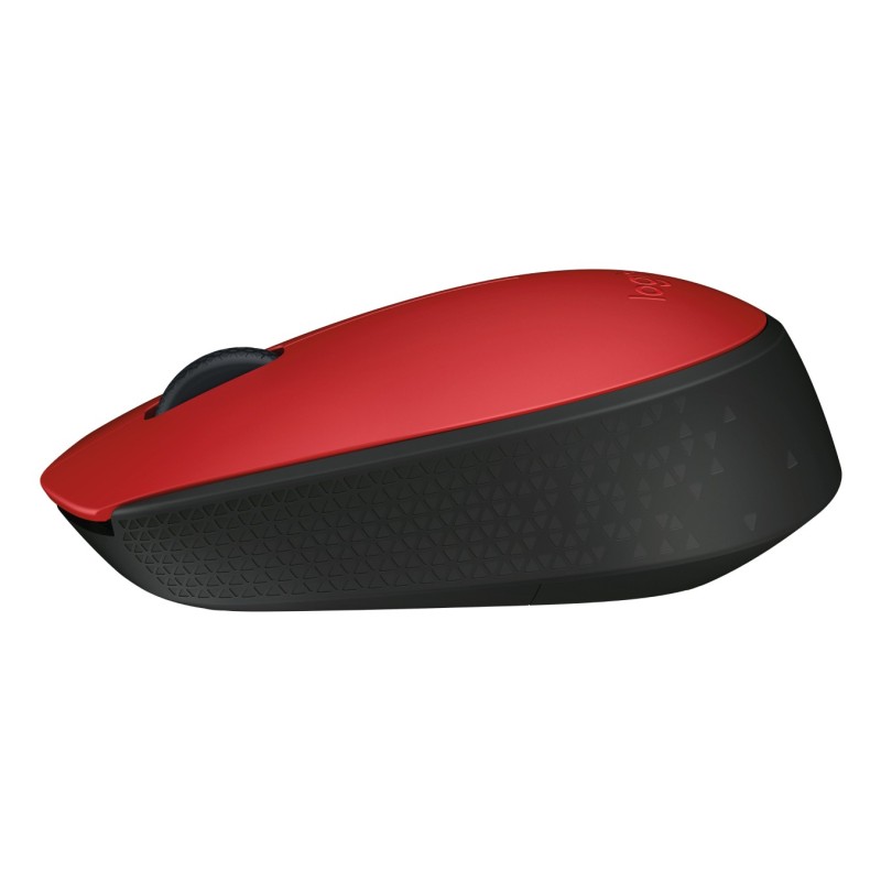 Logitech M171, Ambidextre, Optique, RF sans fil, 1000 DPI, Noir, Rouge